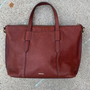 Fossil Skylar Leather Satchel - Brown preloved women’s handbag